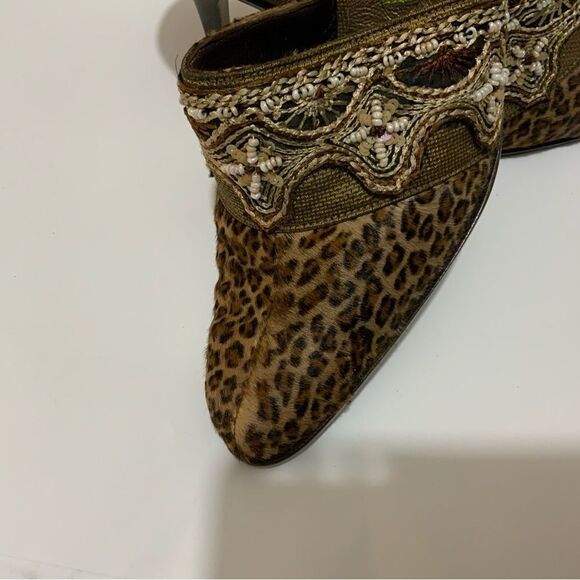 Cydney Mandel Handmade Leopard Mules Sz 7 EUC - Picture 8 of 9